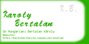 karoly bertalan business card