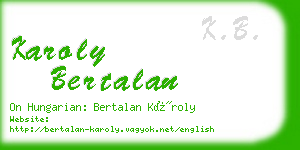 karoly bertalan business card